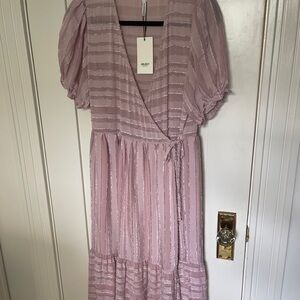 Elegant Pink Wrap Dress